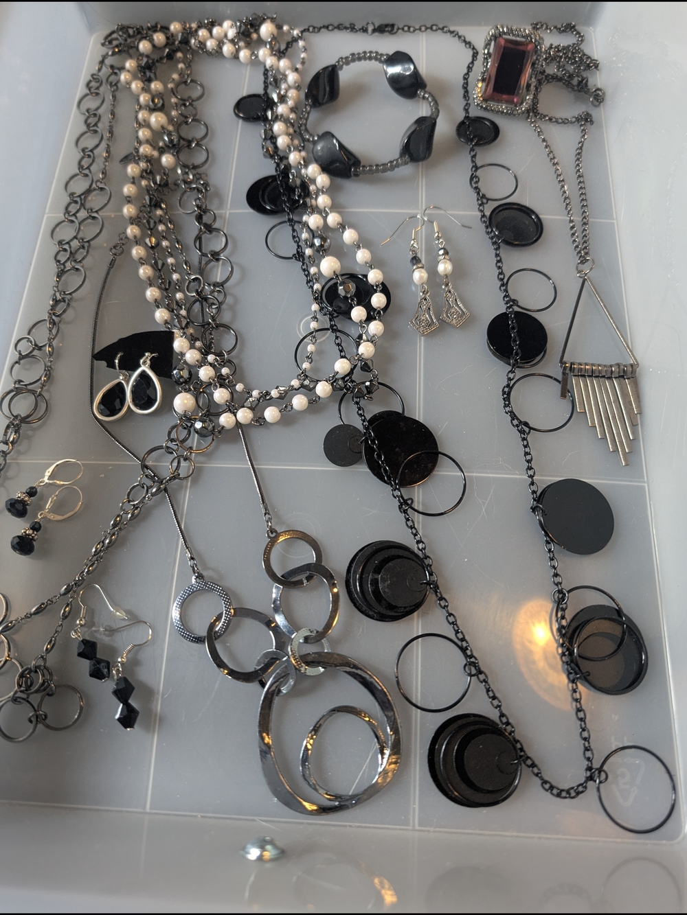 Jewelry Lot Of 5 Necklaces, 1 Bracelet, 1 Ring, 4 Earrings